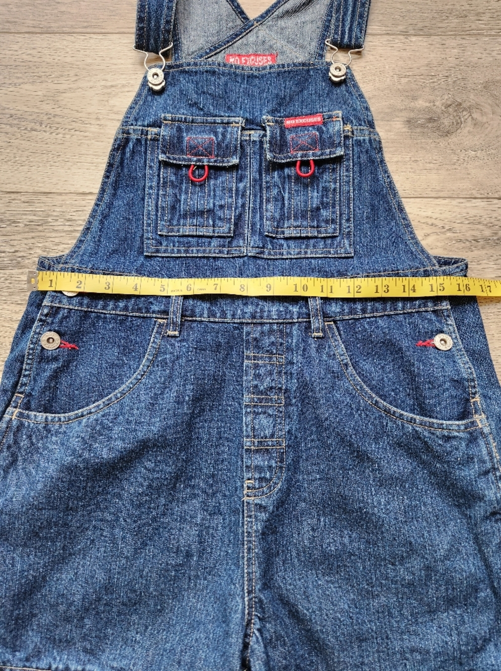 No Excuses Jeans Blue Overalls Shortalls Womens Small Vintage Y2k - Picture 8 of 8